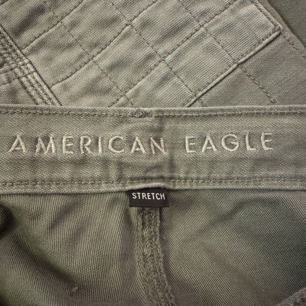 American Eagle Carpenter Patchwork‎ Stretch Utility Pants Womens Size 0 Green - Picture 15 of 16